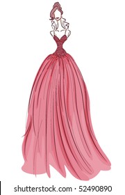 Girl in Gown Sketch - Vector