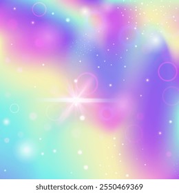 Girl Gradient. Pink Kawaii Hologram. Magic Background. Holographic Fantasy Effect. Purple Colorful Invitation. Blue Blurred Pattern. Princess Backdrop. Cute Girl Gradient.