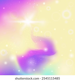 Girl Gradient. Pink Magic Hologram. Kawaii Pattern. Fairytale Universe Mesh. Purple Pastel Background. Blue Cosmic Invitation. Princess Texture. Neon Girl Gradient.