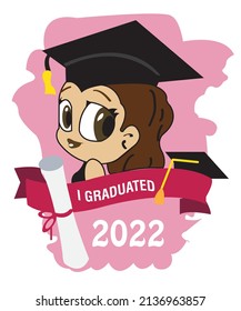 Girl in graduation gown. My graduation. i am graduated 2022