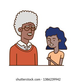 girl and grandfather avatar character