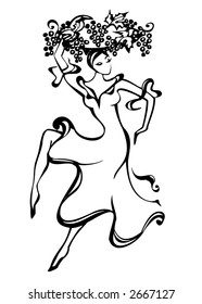 girl with grape, logo