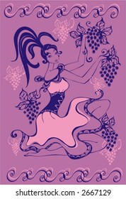 girl with grape, logo