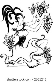 girl with grape, logo