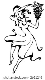 girl with grape, logo