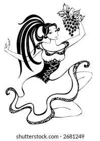 girl with grape, logo