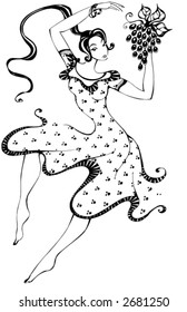girl with grape, logo