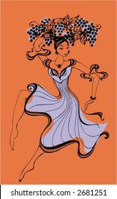 girl with grape, logo