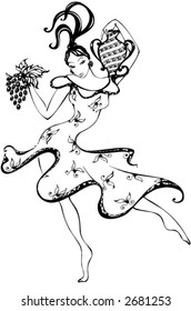 girl with grape, logo
