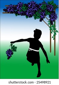 girl with grapes