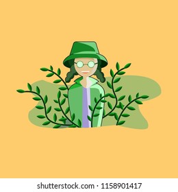 Girl with green world