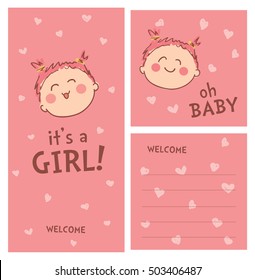it's a girl greeting card