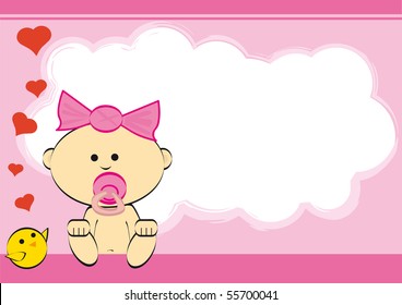 Girl. greeting card of a baby girl.