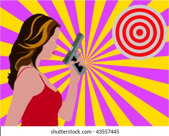 girl with a gun vector
