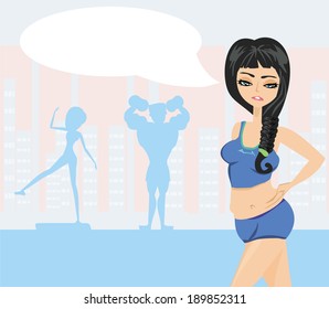 girl in the gym unhappy with her figure