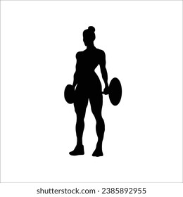 Girl gymming silhouette stock vector