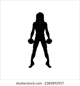 Girl gymming silhouette stock vector