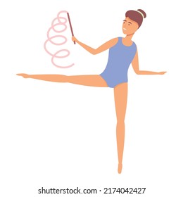 Girl gymnastic icon cartoon vector. Kid education. Child exercise