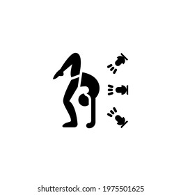 Girl Gymnastic icon in vector. Logotype