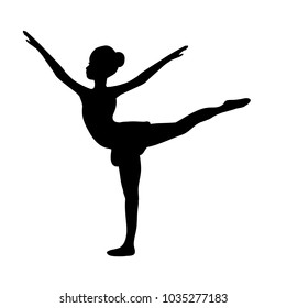 Girl Gymnastic Sport Silhouette Sportswoman Vector Stock Vector ...