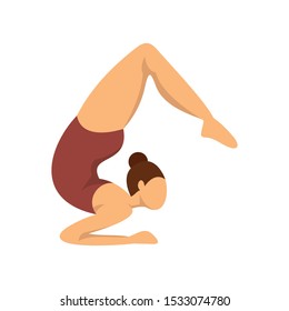 Girl gymnastics icon. Flat illustration of girl gymnastics vector icon for web design