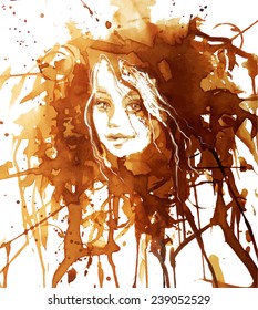 The girl with the hair of coffee