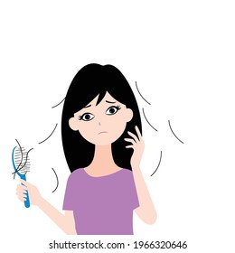 Girl Hair Fall Problem Vector Stock Vector (Royalty Free) 1966320646 ...