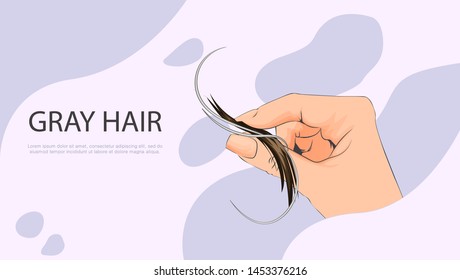 Girl with hair problem gray hair, alopecia, damage