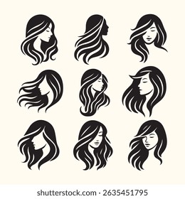 Girl Hair Style icon set