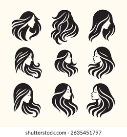Girl Hair Style icon set