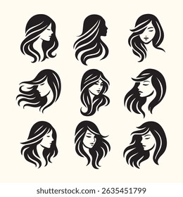 Girl Hair Style icon set