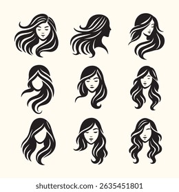 Girl Hair Style icon set