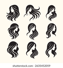 Girl Hair Style icon set
