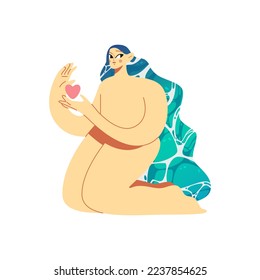 girl with hair from the water, concept art, illustration on the theme of water, clean water, ocean

