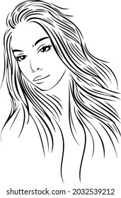 girl, hairstyle, posture, braid vector illustration .