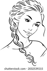 girl, hairstyle, posture vector illustration .