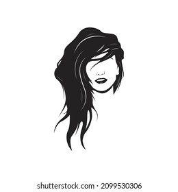 Girl Hairstyle Vector illustration, Hipster Black and White