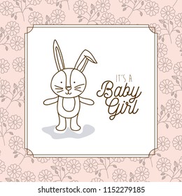 its a girl hand draw invitation card