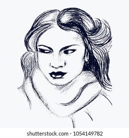 Girl. Hand drawn. Vector