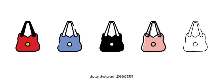 girl handbag vector type icon