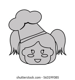 girl happy child with chef hat icon image vector illustration design 