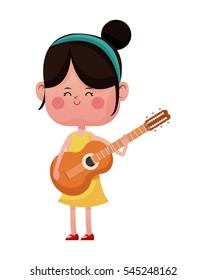 girl happy with guitar lovely