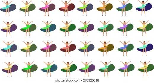 girl happy illustration summer vector