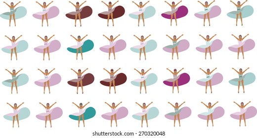 girl happy illustration summer vector
