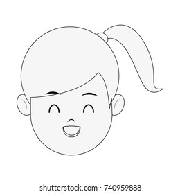 girl happy young face icon image 