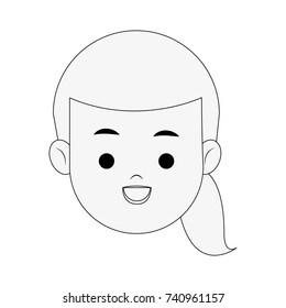 girl happy young face icon image 
