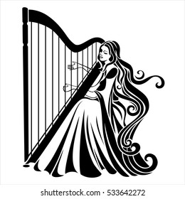 Girl with a harp