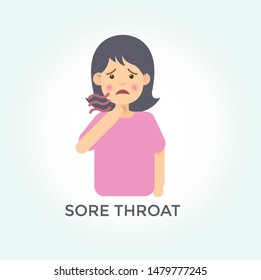 girl has got flu and sore throat