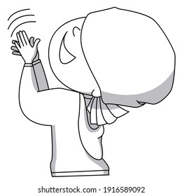 A girl in a hat, applauds and smiles happily.