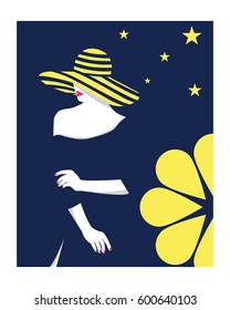 girl with hat illustration 